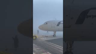 Finnair A321 pushed into the mist [upl. by Aissak612]