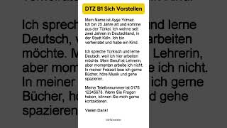 DTZ B1 Sich Vorstellen dtz b1prüfung dtzhören b1hören deutschprüfung [upl. by Eenrahc124]