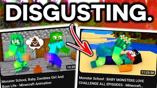 Monster school react to Minecraft WAIT WHATCringeMy AUCredit to NotSafe XxKingXx [upl. by Metts]