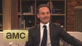 Andrew Lincoln on His Throat Stunt Episode 416 Talking Dead [upl. by Notniuqal]