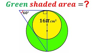 Can you find area of the Green shaded area  Circles  math maths  geometry  trigonometry [upl. by Katt642]