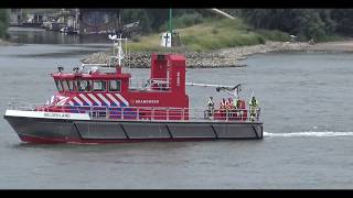 Reddingsactie van vastgelopen jacht tegen de Waalbrug in Nijmegen [upl. by Aerdnaed]