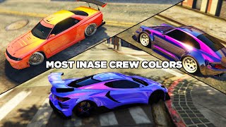 TOP 10 BEST CREW COLORS IN GTA 5 ONLINE [upl. by Llerrut]