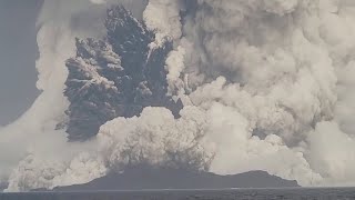 Underwater Volcano Erupts Off Tonga [upl. by Hibben206]