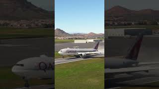 Dangerous Landing Qatar Air Boeing 777 at Riverside Airport shorts [upl. by Esile249]