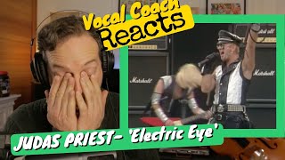 Vocal Coach REACTS  Judas Priest Electric Eye Official Video [upl. by Tebor]