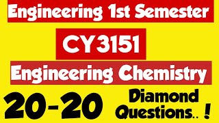 Engineering ChemistryCY3151Important questions2marks16marksImportantEngineering king [upl. by Nrevel]