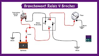 Comment Brancher Un Relais 12v 4 Broches Avec Interrupteur Marche Arrêt electrical automobile [upl. by Hansiain]