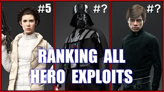 RANKING ALL BATTLEFRONT HERO EXPLOITS  Hero Cheese Ranking and Tutorial [upl. by Milano]