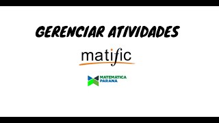 Gerenciar Atividades  Matific [upl. by Araed]