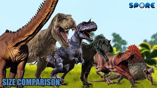 Dino Deathmatch Size Comparison 2  Dino Deathmatch S2  SPORE [upl. by Oeramed]