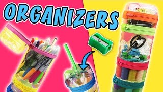 ORGANIZER AND PENCIL CASE WITH PLASTIC BOTTLES aPasos Crafts DIY [upl. by Tlevesoor]