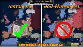 Double Timelapse Historical vs NonHistorical  Hoi4 Timelapse [upl. by Ecirrehs]