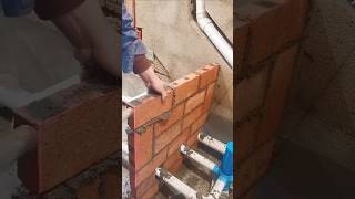 Construction process of single brick partition wall for dry and wet separation in bathroom [upl. by Lenora]