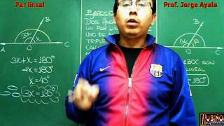 Ángulo Par Líneal  Concepto y Ejercicio Resuelto de Geometría Clasificación Ángular [upl. by Almeda]