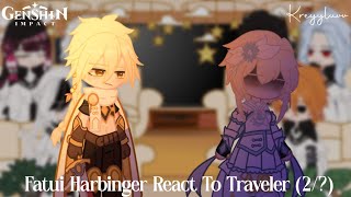 Fatui Harbinger React To Traveler 2 ✧ Genshin Impact ✧ Credits on description ✧ kreyyluvv [upl. by Jumbala]