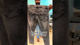 Washing approvals of Alien Glow Jeans alienglow denimfactory shirts jeans denimjeans [upl. by Audly756]