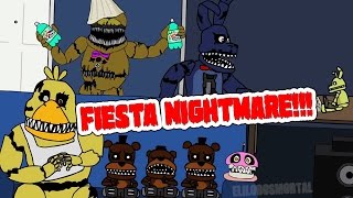 FIESTA LOCA DE ANIMATRONICOS NIGHTMARE  Five Nights at Freddys 4 ANIMACIÓN  Vídeo reaccion [upl. by Zrike]