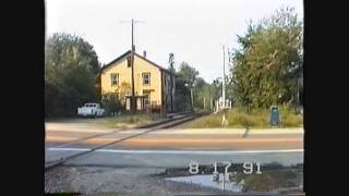 Two Conrail C328s wailing east at East KingstonNH 08171991 [upl. by Albertine]