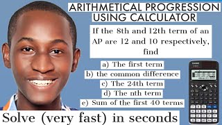 ARITHMETIC SEQUENCE USING CALCULATOR 5 fast and easy steps to follow  casio fx991 ex classwiz [upl. by Adamis76]