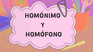 Clases de palabras homónimos y homófonos [upl. by Enomar159]