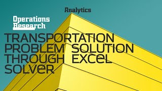 Transportation Problem Excel Solver for Infinite Warehouse and Market points [upl. by Ulita]