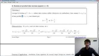 Equations du 2nd Degré 47  Somme et Produit des Racines  Maths Première S [upl. by Eagle307]