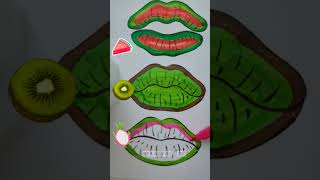 Lets color the lips like fruit art satisfying [upl. by Rosdniw]