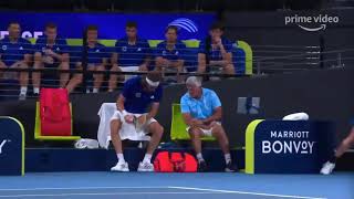 Stefanos Tsitsipas hit his dad Apostolos during ATP Cup [upl. by Inatsed]