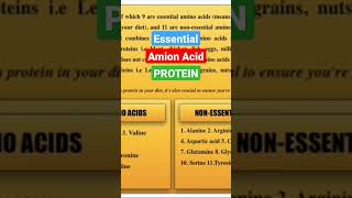 Essential Amino Acids of Protein shorts youtubeshorts viral [upl. by Haleemak343]