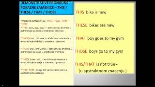 DEMONSTRATIVE PRONOUNS – POKAZNE ZAMENICE – THIS  THESE  THAT  THOSE [upl. by Yrffej]