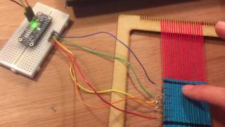 Test weaving with conductive thread [upl. by Lraep]