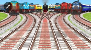 9 Bhartiy Trains Crossing At Daimond Branched Railroad Crossing Track train railroad videos [upl. by Klimesh191]