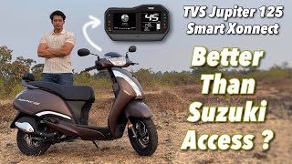 2024 TVS Jupiter 125 SmartXonnect Review  Better Than Suzuki Access 125 [upl. by Drucilla]