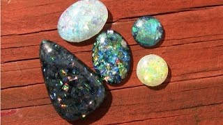 Faux Opal Resin Cabochons DIY Tutorial Demo ArtResin [upl. by Noraed118]