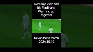 Nemanja Vidic and Rio Ferdinand Warming up vidic ferdinand fc25 manchesterunited iconsmatch [upl. by Amero223]