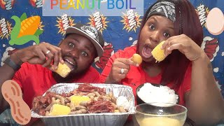 boiled peanuts eggs corn potatoes neck bones MUKBANG [upl. by Hermy]