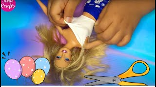 COMO hacer ropa de barbie con GLOBOS  Vestido Barbie con globos [upl. by Novelia]