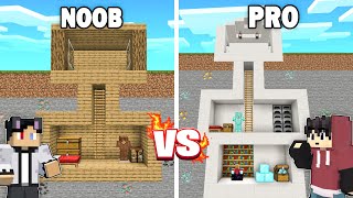 NOOB vs PRO MODERN SECRET BASE BUILD CHALLENGE in Minecraft [upl. by Atsylac]