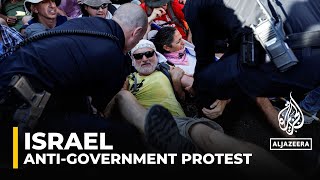 Protesters sit outside Israeli Knesset calling for new election [upl. by Hilde]