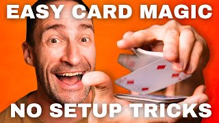 3 Unbelievable EASY CARD TRICKS for Beginners No Setup [upl. by Hteboj451]