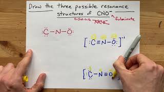 Draw the three resonance structures of CNO fulminate [upl. by Royall]