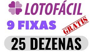 🔴 GRÁTIS Planilha LOTOFACIL 25 dezenas com 9 fixas  100 15 PONTOS [upl. by Honeywell29]