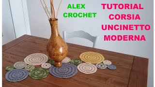 RUNNER CORSIA MODERNA quotRUOTAquot TUTORIAL UNCINETTO facile Alex Crochet [upl. by Mannos]