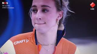 NK allround en sprint schaatsen Thialf Heerenveen februari jaar 2024 vrouwen 500 meter [upl. by Ayarahs]