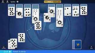 ᗇ SPIDER SOLITAIRE 30 April 2019  Microsoft Solitaire Collection finish 4 stacks [upl. by Adnical550]