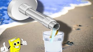 LIFEHACK ÜBERLEBEN 💡 Aus MEERWASSER sauberes TRINKWASSER machen 🍸 Salzwasser trinken ohne Verdursten [upl. by Inman]