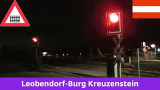 Železniční přejezdBahnübergang LeobendorfBurg Kreuzenstein A  1492023 [upl. by Ydnem]