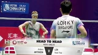 Atonsen vs Loh Kean Yew  Badminton China open [upl. by Rasecoiluj]