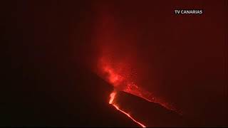 LIVE Nearly one week later Canary Islands volcano still rages [upl. by Eilliw]